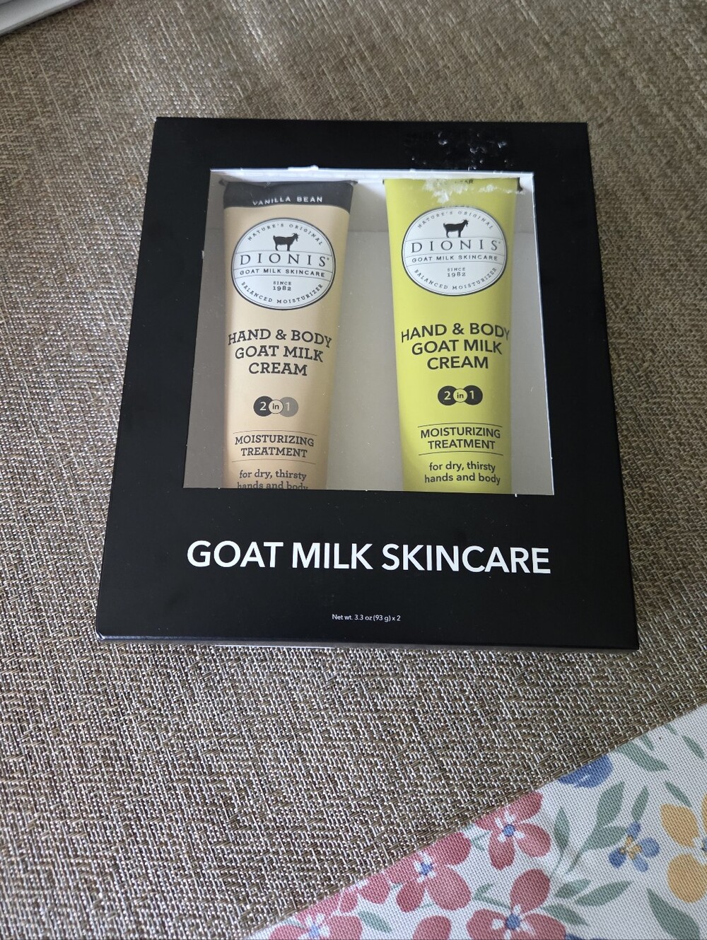 Goat Milk Hand & Body Cream Duo - Vanilla Bean (Beige) & Unscented (Yellow)